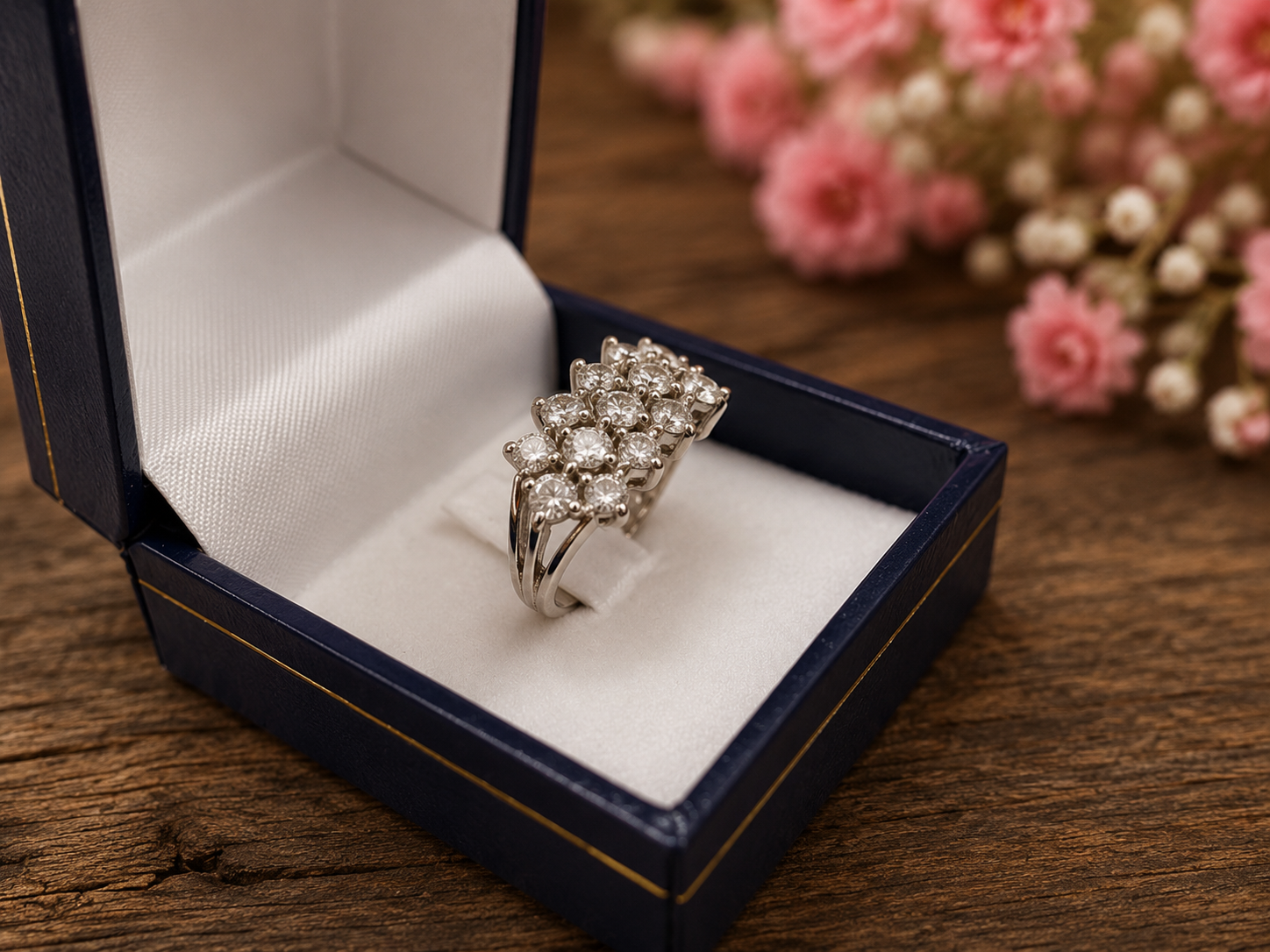 Anillo de oro blanco corona de brillantes - Imagen 4