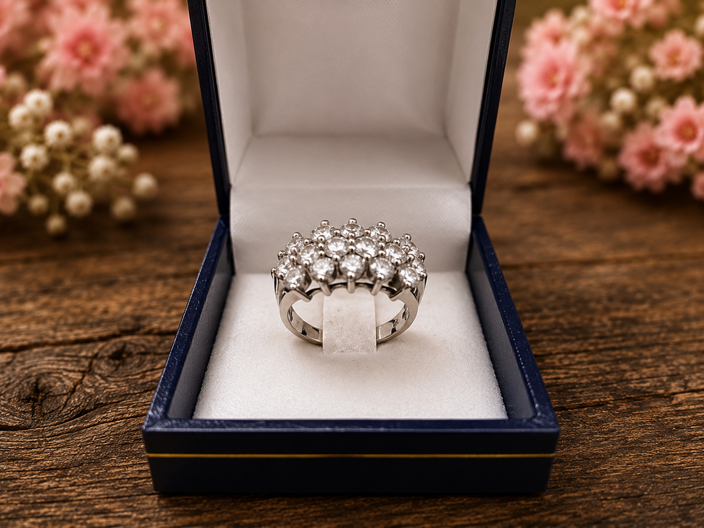 Anillo de oro blanco corona de brillantes - Imagen 3
