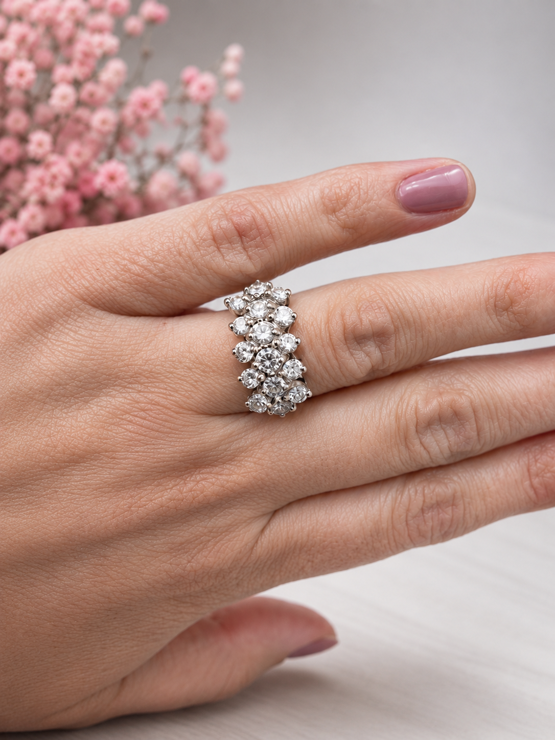 Anillo de oro blanco corona de brillantes - Imagen 2