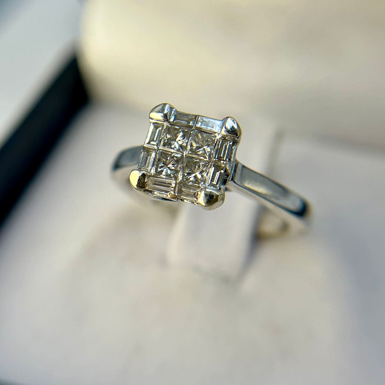 Anillo cuadrado princess baguette - Imagen 4