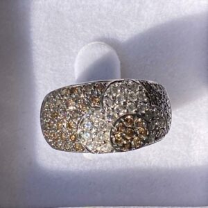Anillo pavé flor brown
