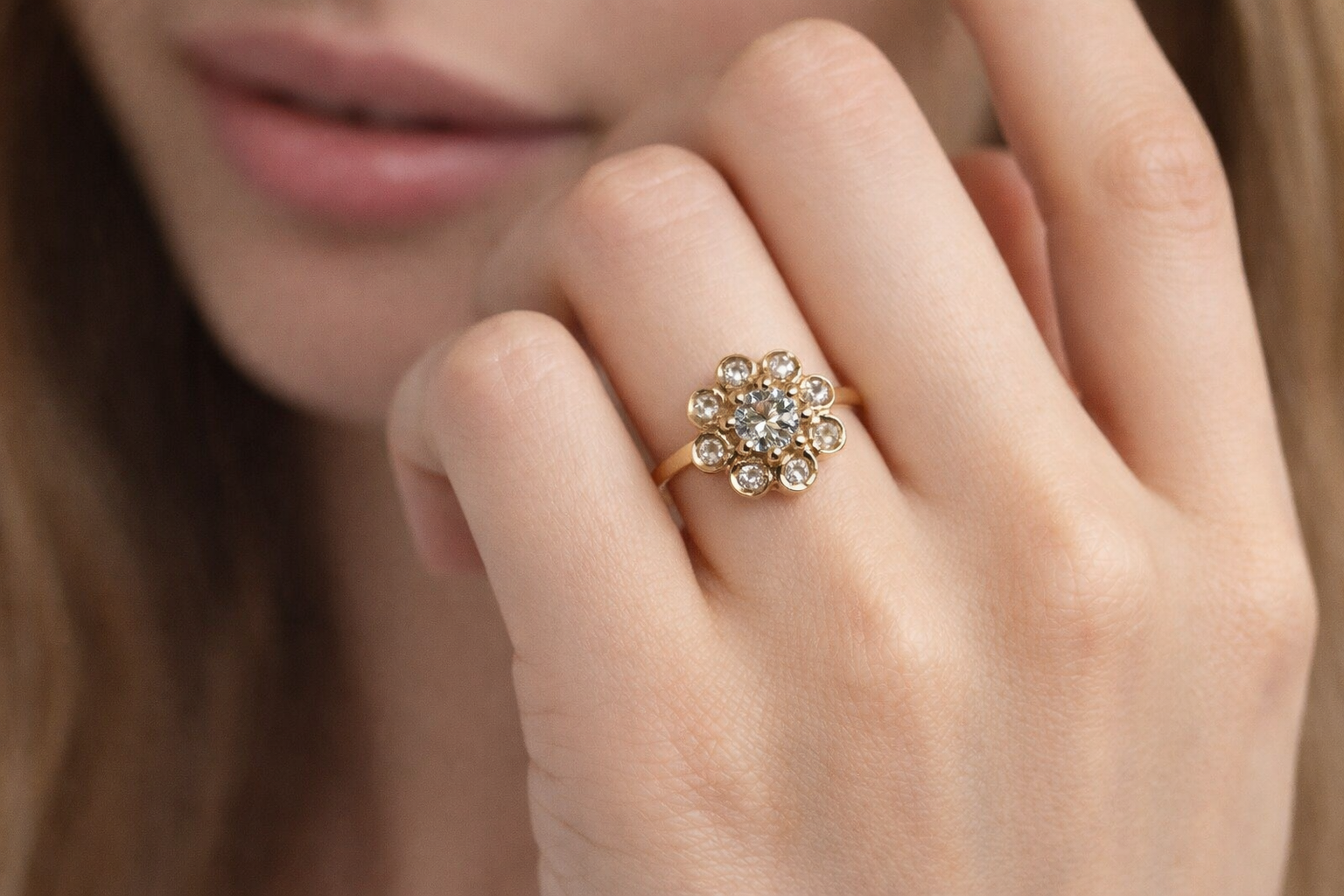 Roseta diamantes oro amarillo - Imagen 2