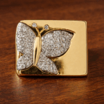 Anillo cuadrado mariposa