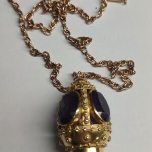 Collar oro colgante amatistas