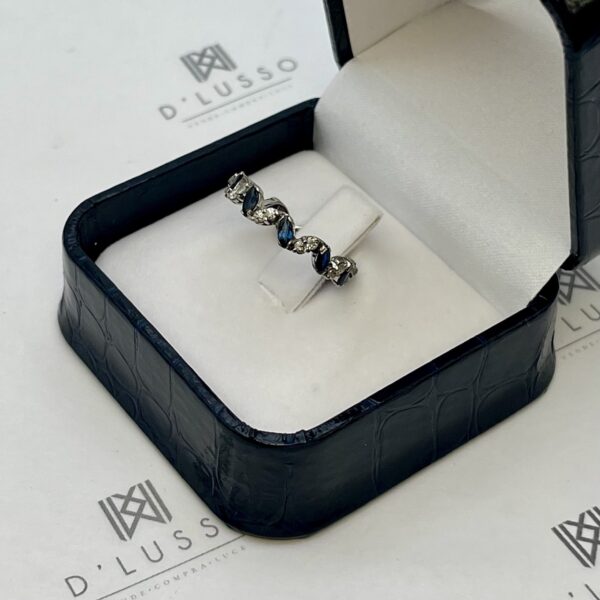 Cintillo zigzag zafiro diamantes - Imagen 4