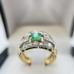 Anillo bicolor esmeralda colombiana