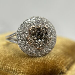 Flor diamantes champagne