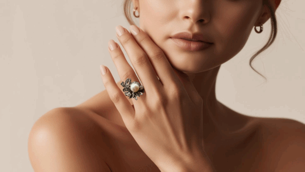 Anillo eduardiano diamantes y perla - Imagen 8