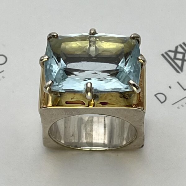 Anillo cuadrado espinela sintética - Imagen 4