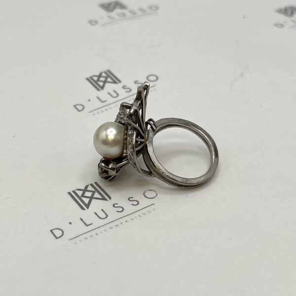 Anillo eduardiano diamantes y perla - Imagen 4
