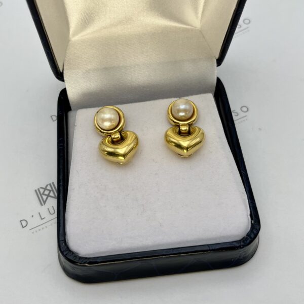 Aros perla gota de oro - Imagen 4