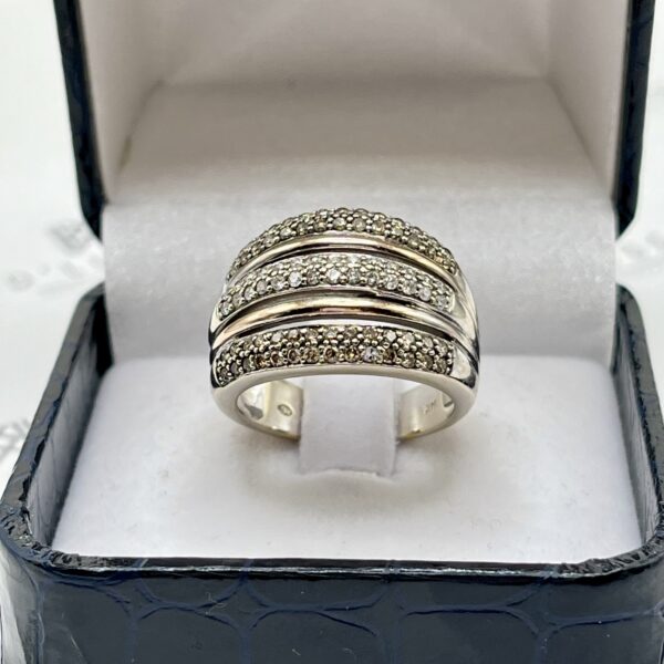 Anillo triple cinta pavé - Imagen 2
