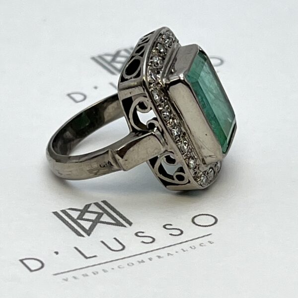 Anillo esmeralda rectangular - Imagen 2