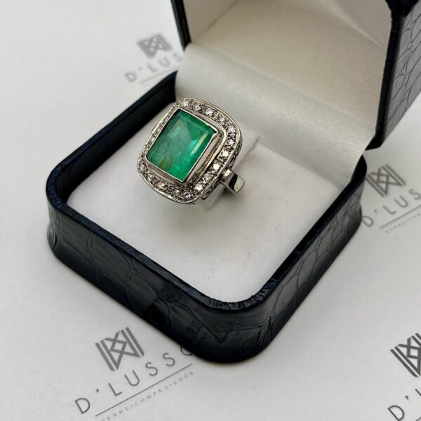 Anillo esmeralda rectangular - Imagen 7