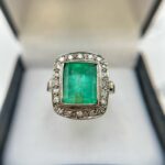 Anillo esmeralda rectangular