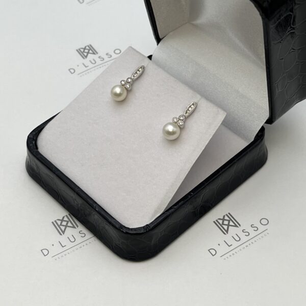 Aros perlas colgantes - Imagen 4