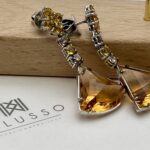 Aros citrinos, zafiros y brillantes