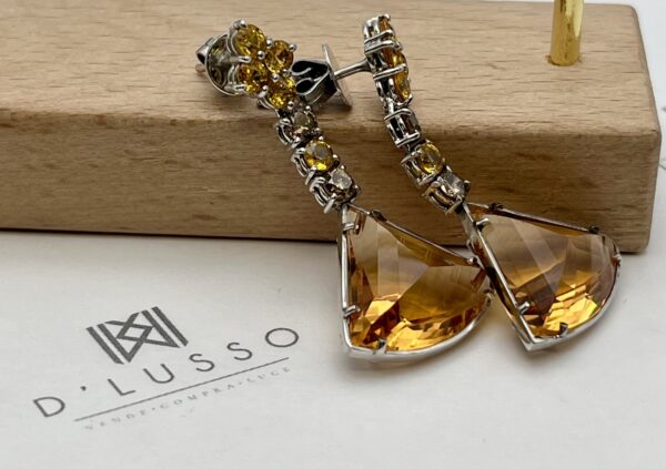 Aros citrinos, zafiros y brillantes