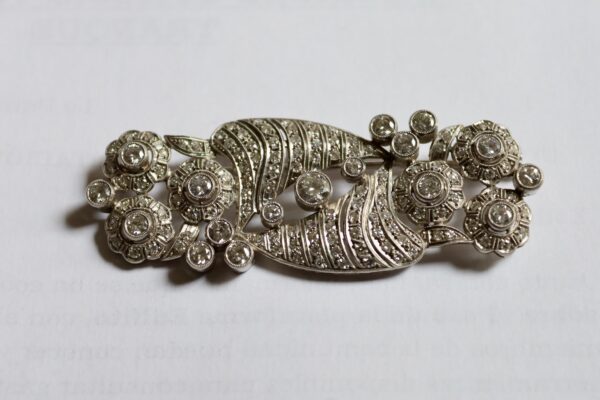 Broche platino diamantes
