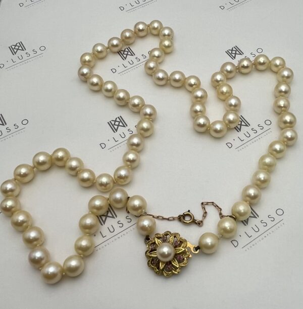 Collar perlas broche rubí - Imagen 6