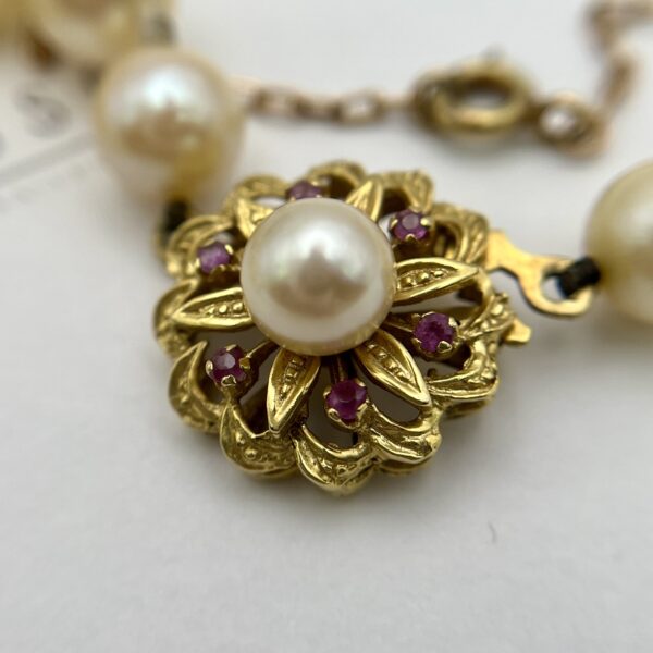 Collar perlas broche rubí - Imagen 5