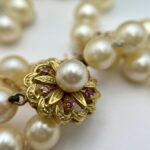 Collar perlas broche rubí
