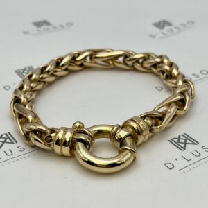 Pulsera oro trenza broche timón