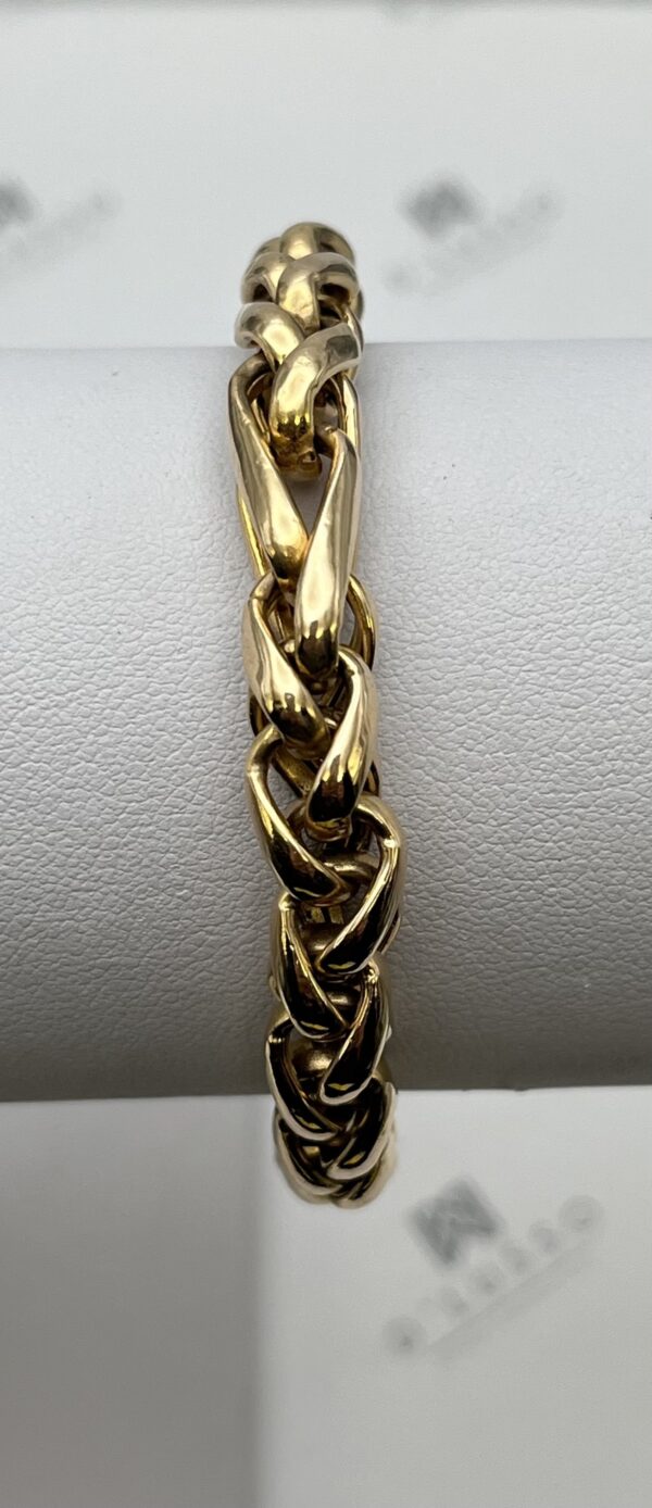 Pulsera oro trenza broche timón - Imagen 2