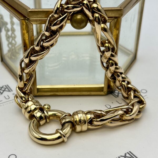 Pulsera oro trenza broche timón - Imagen 5