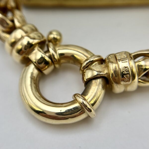 Pulsera oro trenza broche timón - Imagen 4