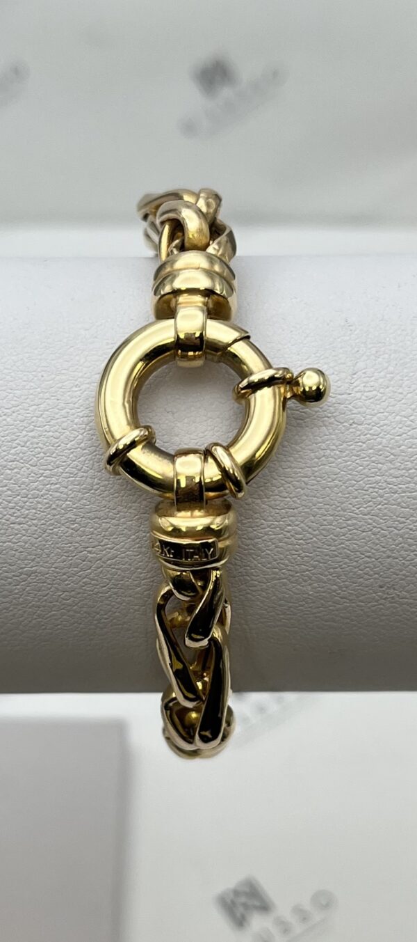 Pulsera oro trenza broche timón - Imagen 3
