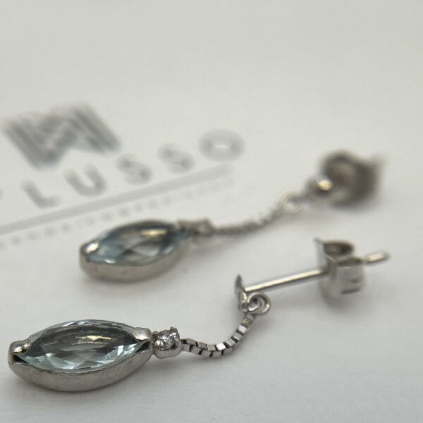 Aros aguamarina navette - Imagen 4