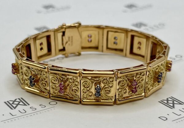 Brazalete articulado zafiros y rubíes - Imagen 2