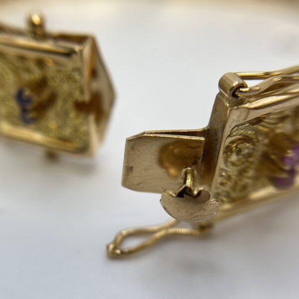 Brazalete articulado zafiros y rubíes - Imagen 4