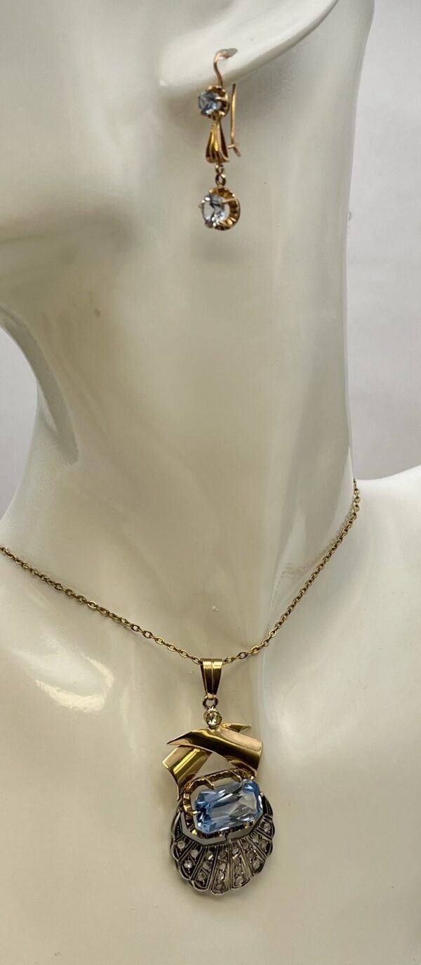 Conjunto colgante y aros espinela - Imagen 6