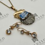 Conjunto colgante y aros espinela
