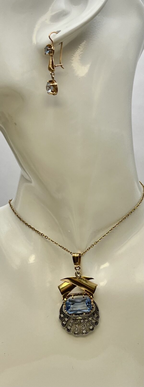 Conjunto colgante y aros espinela - Imagen 2