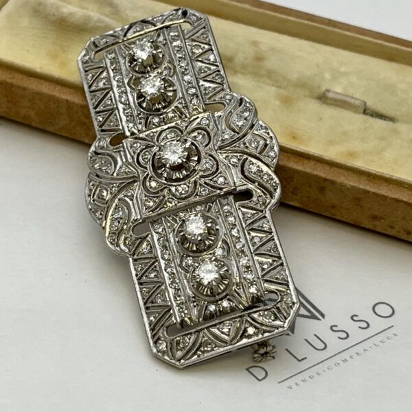 Prendedor diamantes platino - Imagen 2