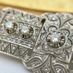 Prendedor diamantes platino