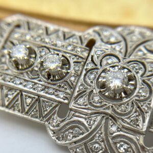 Prendedor diamantes platino
