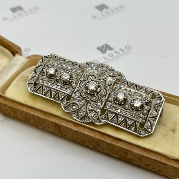 Prendedor diamantes platino - Imagen 3