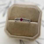 Cintillo rubí doble argolla diamantes