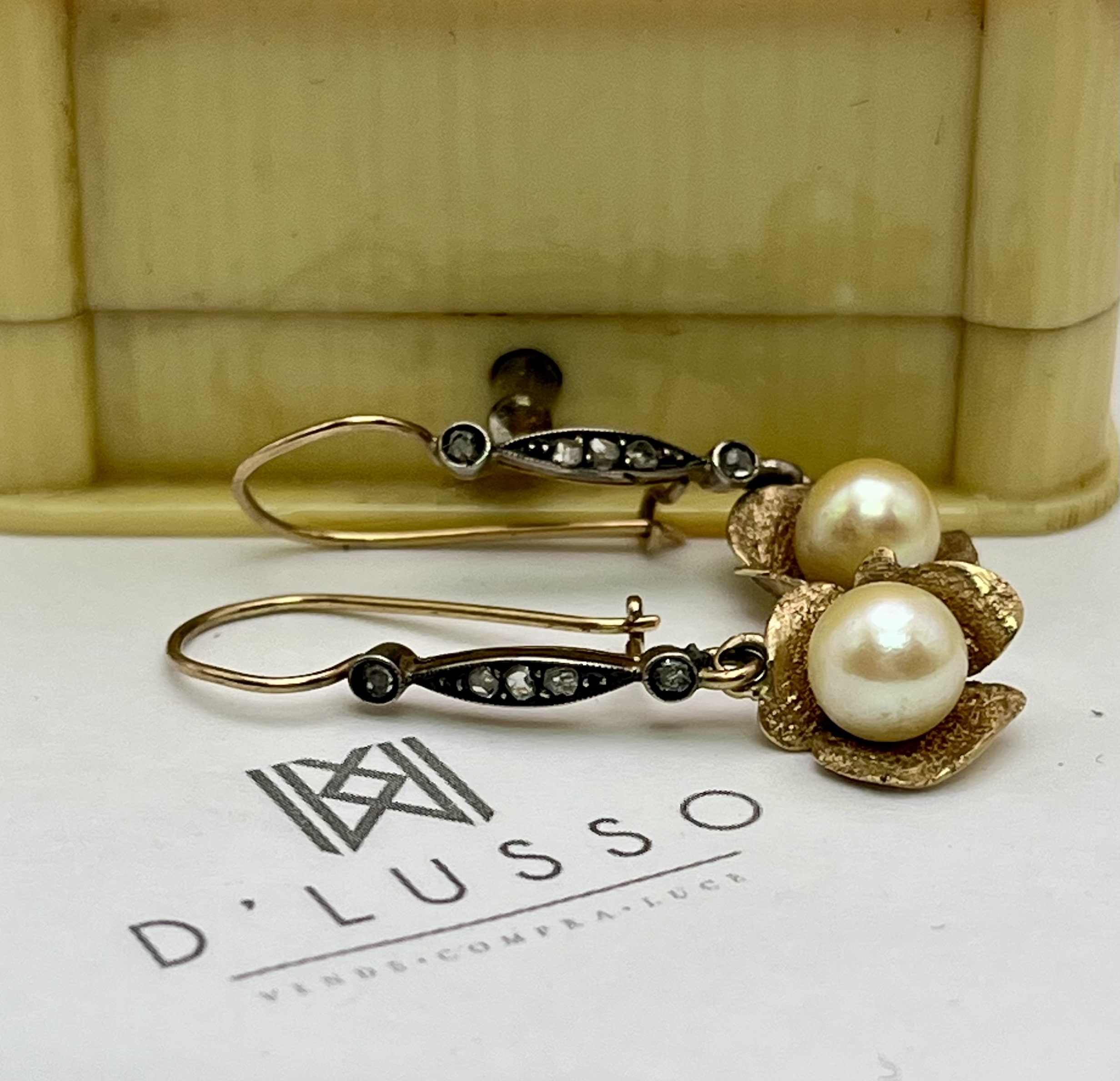 Aros de perlas tallado flor - Imagen 6