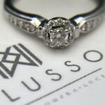 Anillo halo brillantes