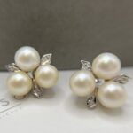 Aros racimo perlas y diamantes