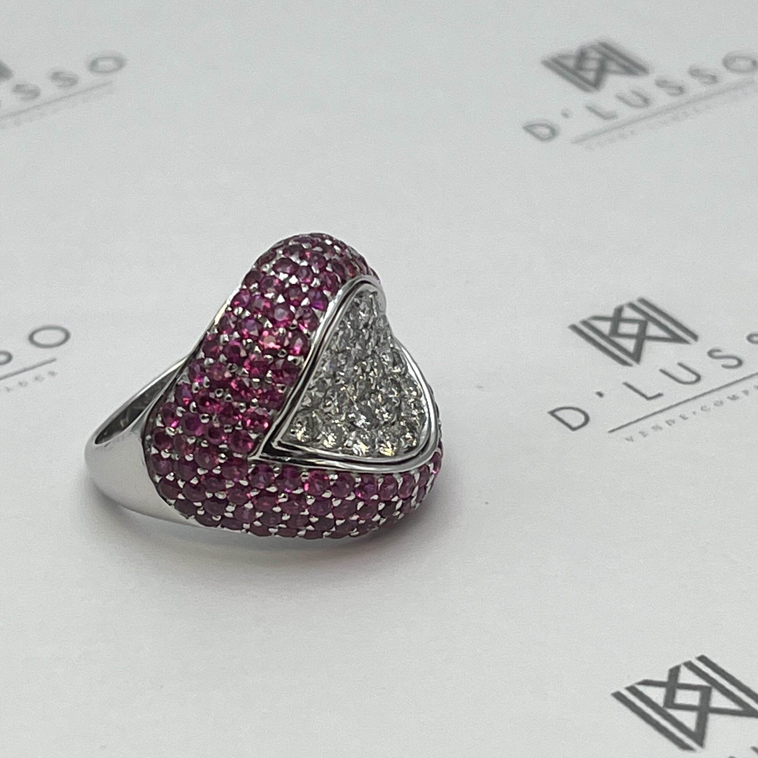 Anillo bombé brillantes y zafiros - Imagen 7