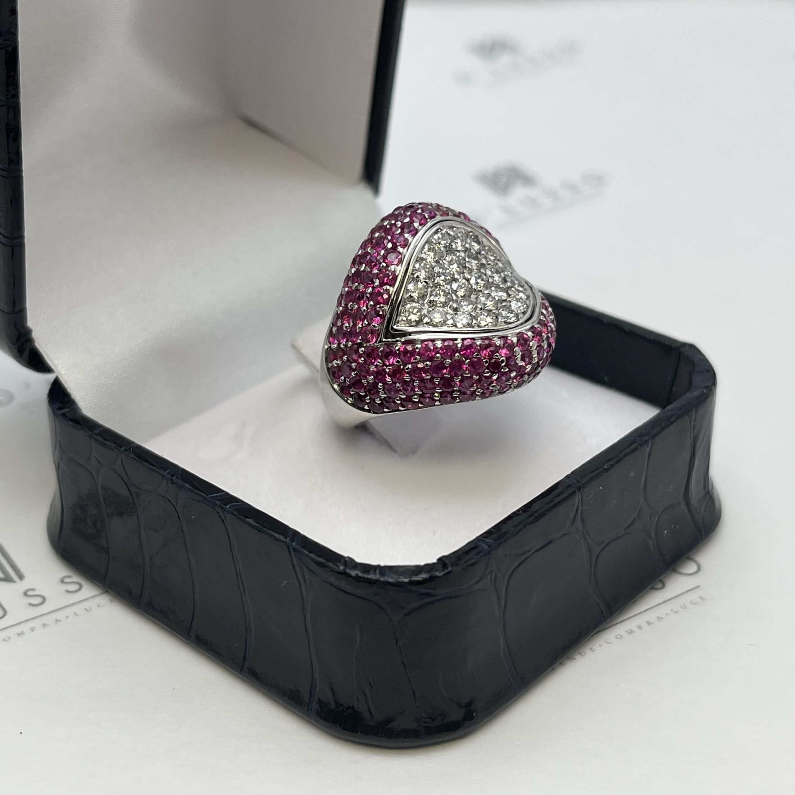 Anillo bombé brillantes y zafiros - Imagen 5