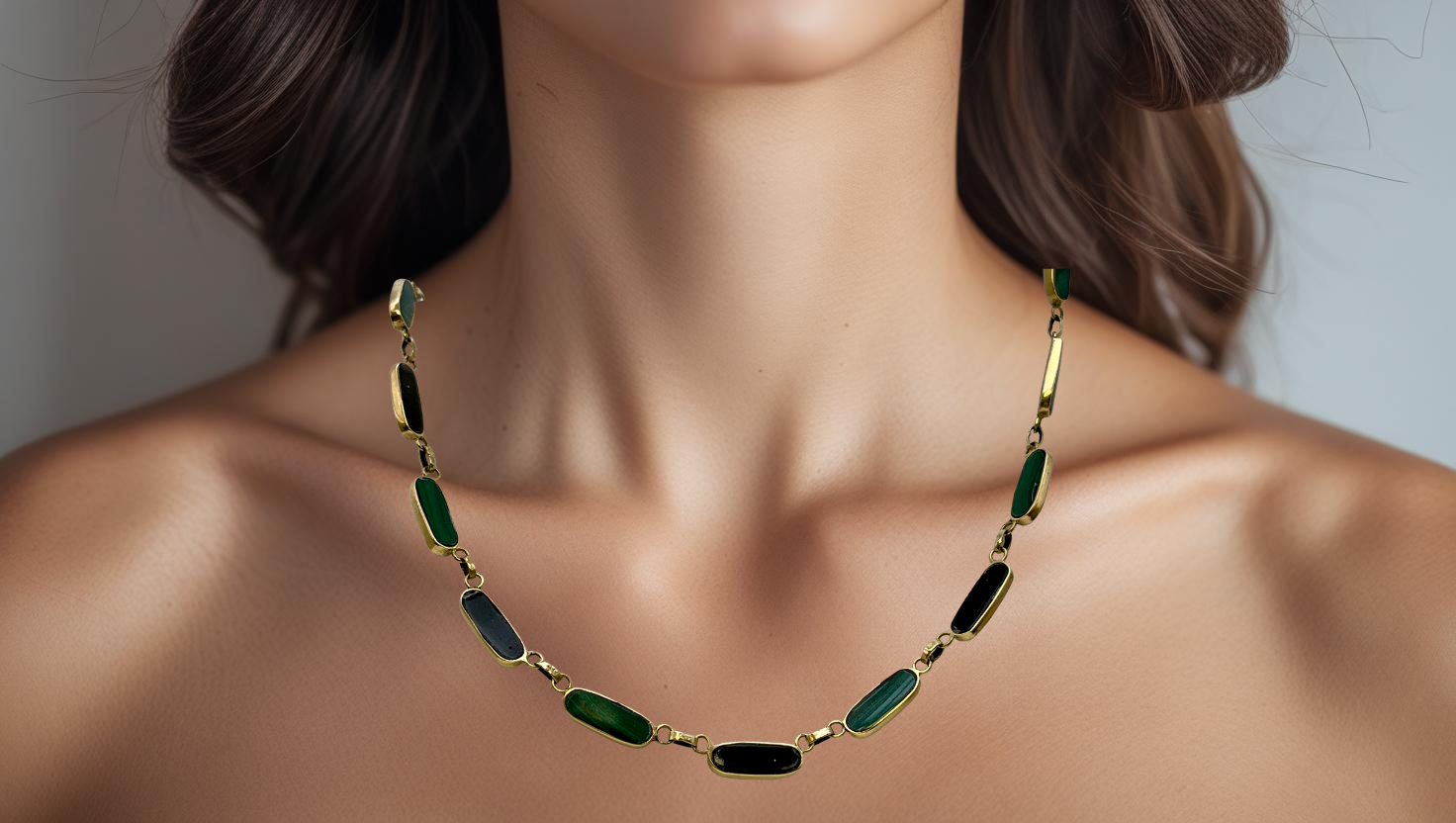 Collar de onix y malaquita - Imagen 5