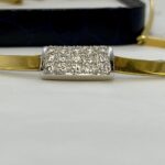 Collar de oro y placa de brillantes