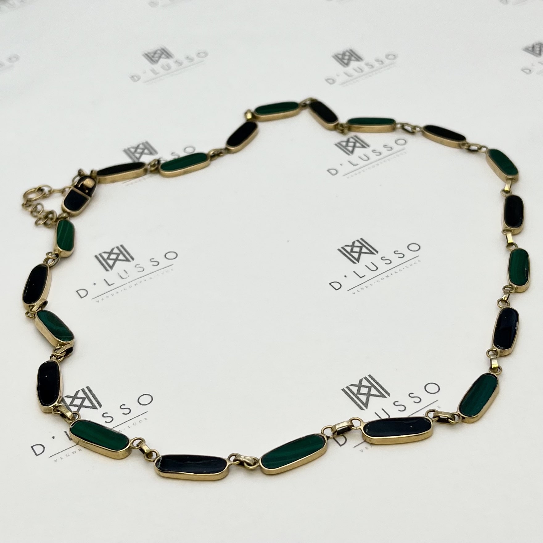 Collar de onix y malaquita